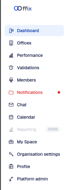 OOffix sidebar navigation